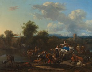 The Cattle Ferry by Nicolaes Pietersz. Berchem